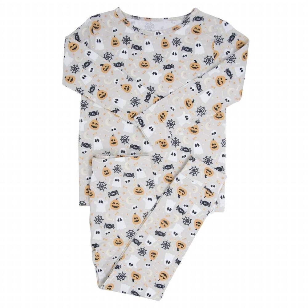 NEW SWEET BAMBOO kid's trick or treat pajama set in beige